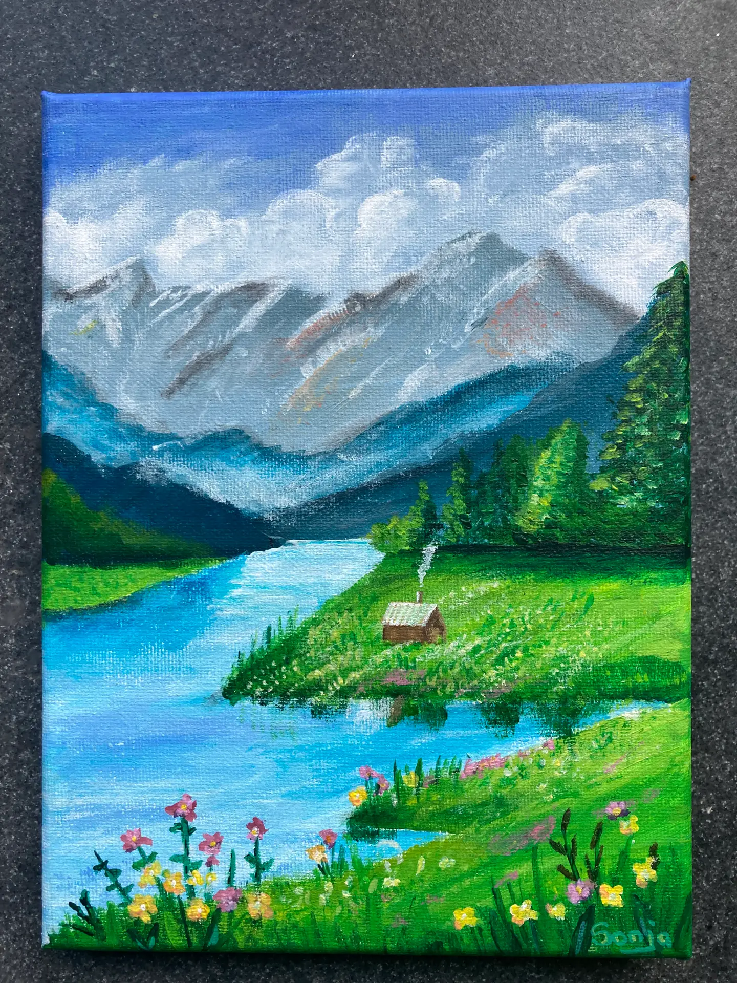 Schilderij-acryl-doek-bergmeer