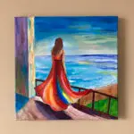 Schilderij-acryl-doek-vrouw